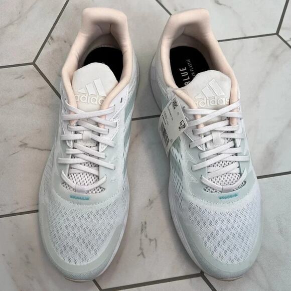 New Adidas Duramo SL White and Teal Sneakers Size 11 Womens - Picture 3 of 12